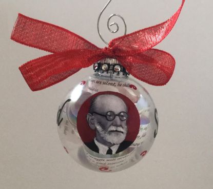 Picture of Sigmund Freud Glass Christmas Ornament