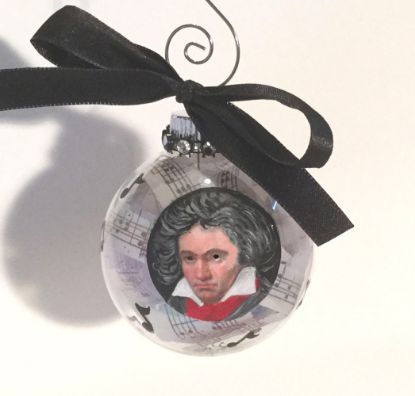 Picture of Beethoven Glass Christmas Ornament