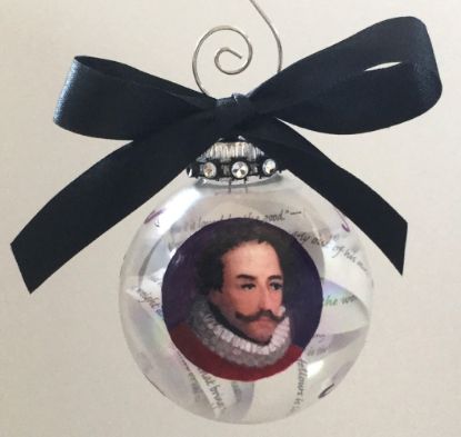 Picture of Miguel de Cervantes Glass Christmas Ornament