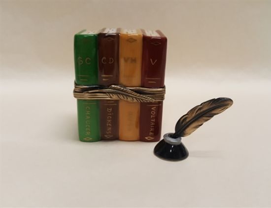 Picture of Limoges Literature Classics Books Box with Inkwell