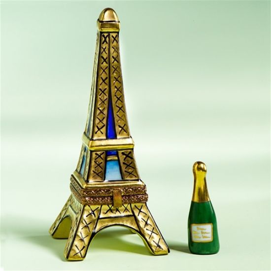 Picture of Limoges Gold Eiffel Tower with Champagne Box