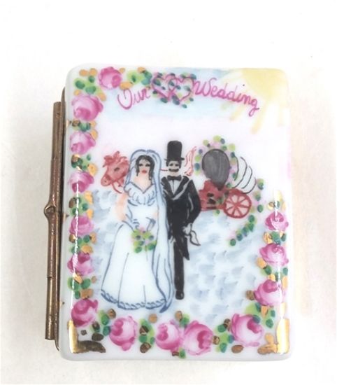 Picture of Limoges Wedding Book with Roses Box