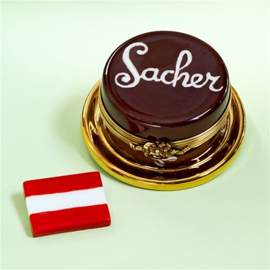 Picture of Limoges Sacher Torte Box with Austrian Flag Box