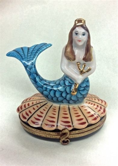 Picture of Limoges Brunette Mermaid Box