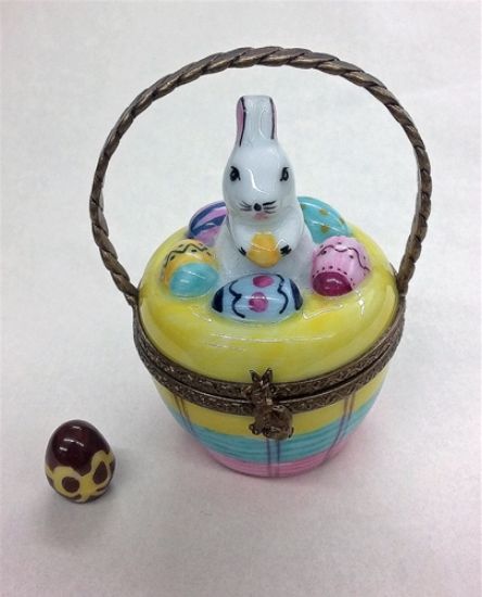 Picture of Limoges Little Rabbiit in Easter Basket Box with Egg  