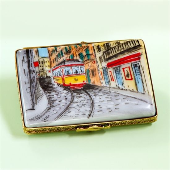 Picture of Limoges Streets of Lisboa Portugal Postcard Box