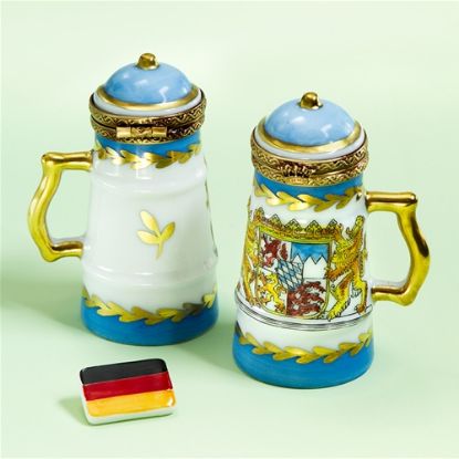 Picture of Limoges  One Bavarian Munich Beerstein Box with Flag