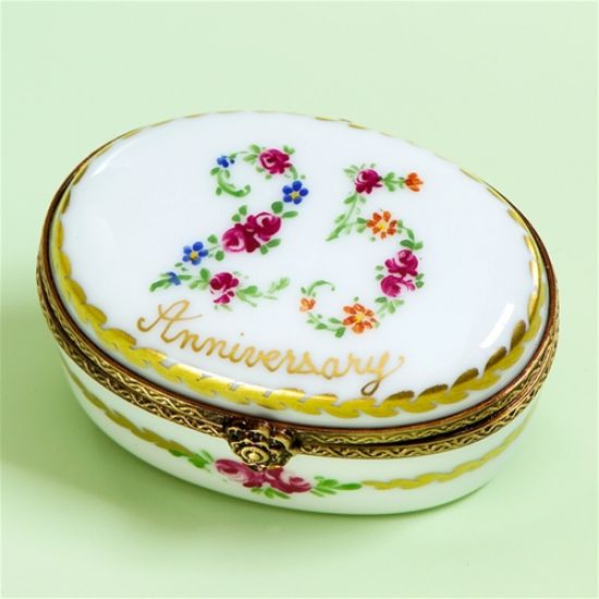 Picture of Limoges 25 Anniversary with Flowers Box