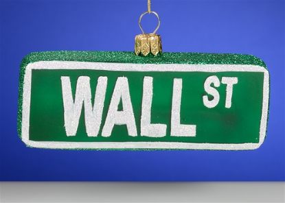 Picture of WALL STREET Sign Polish Glass Christmas Ornament