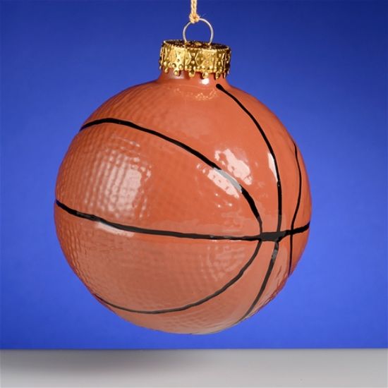 Picture of Basketball Polish Glass Christmas Ornament