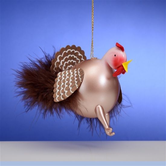 Picture of De Carlini Brown Turkey Italian Christmas Ornament