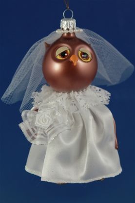 Picture of De Carlini Bride Owl Italian Christmas Ornament