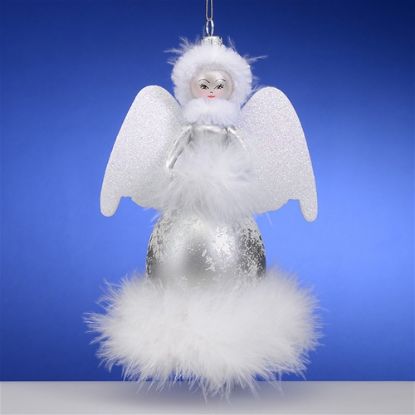 Picture of De Carlini Silver Celestial Angel Italian Christmas Ornament