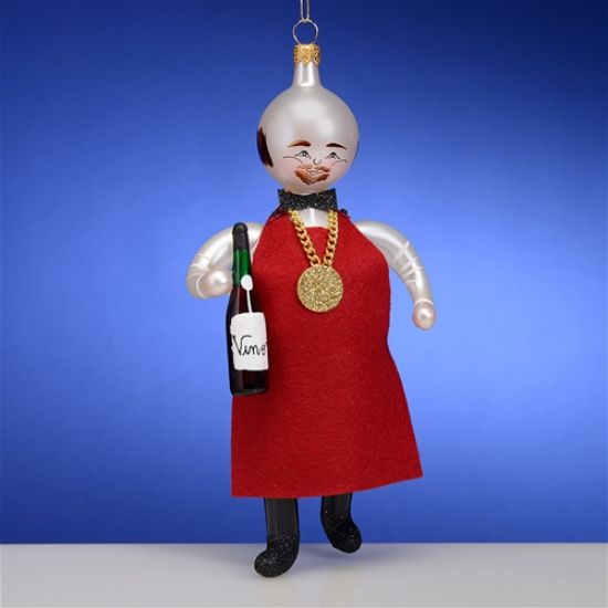 Picture of De Carlini Sommelier with Wine Italian Christmas Ornament 