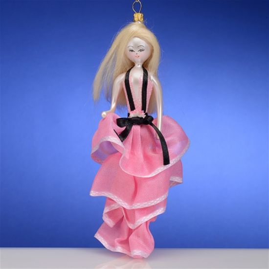 Picture of De Carlini Blonde in Evening Pink Dress Christmas Ornament