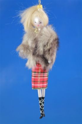 Picture of De Carlini Blonde in Jacket and Tartan Skirt Christmas Ornament