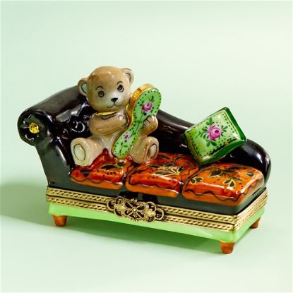 Picture of Limoges Teddy Bear in Elegant Sofa Box