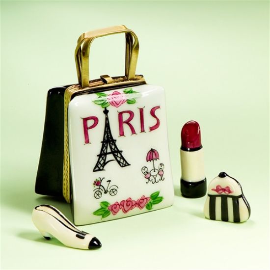 Picture of Limoges Paris Eiffel Bag Box with Lipstick and Shoe  