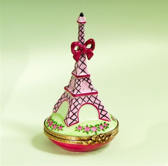 Picture of Limoges Pink Eiffel Tower with Bow Box