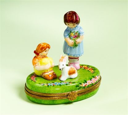 Picture of Limoges Two Sisters with Rabbit Box
