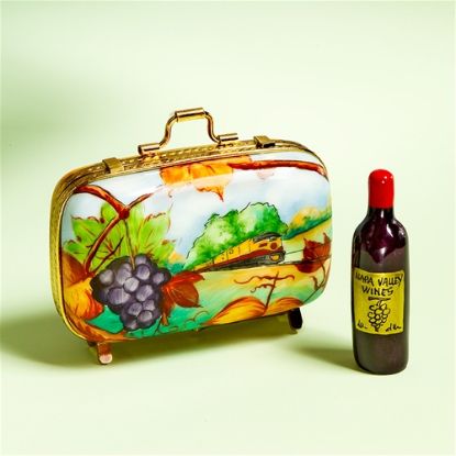Picture of Limoges Napa Valley Suitcase Box with Wine Bottle