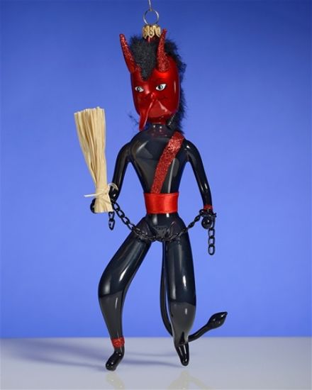 Picture of De Carlini Krampus  Red Creature with Straw Ornament 