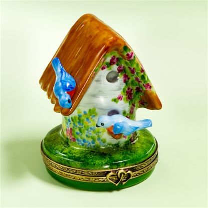 Picture of Limoges Birdhouse with Bluebirds Box