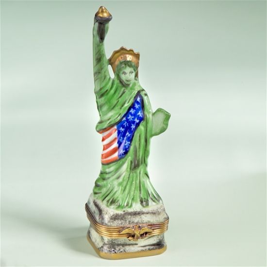 Picture of Limoges Statue of Liberty with USA Flag Box