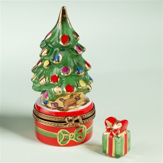 Picture of Limoges Christmas Tree on Red Base Box with Gift