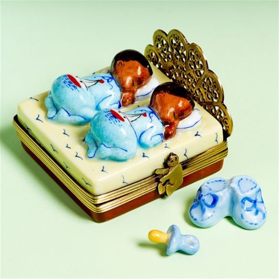 Picture of Limoges Twin Babies with Sailboat Shirt Box 