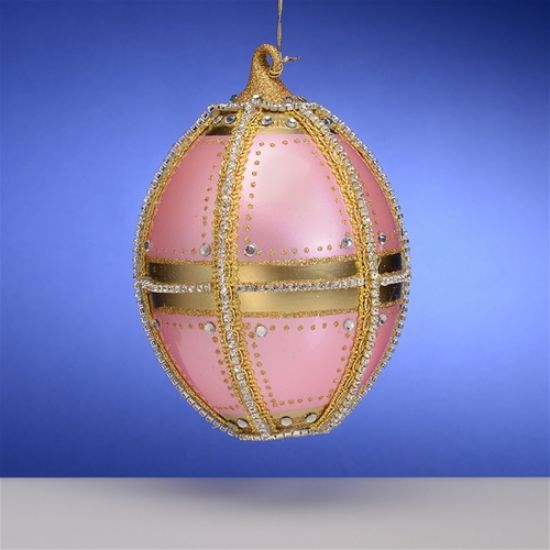 Picture of De Carlini Pink Gold Egg Christmas Ornament