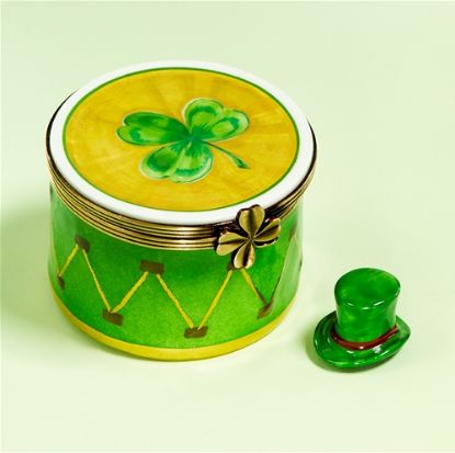 Picture of Limoges Irish Drum Box with Green Hat 