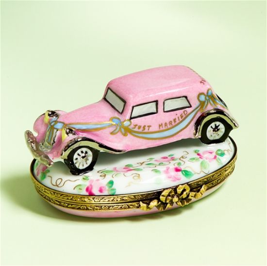 Picture of Limoges Pink Wedding Car Box