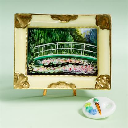 Picture of Limoges Giverny Gardens Painting Picture on Easel  Box with Palette