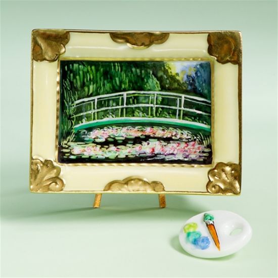 Picture of Limoges Giverny Gardens Painting Picture on Easel  Box with Palette