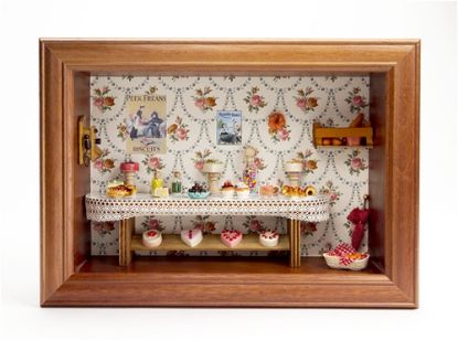 Picture of Pastry Shop Italian Shadow Box with Wooden Frame