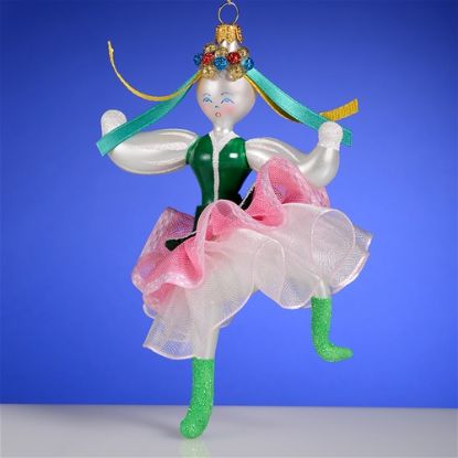 Picture of De Carlini Russian Dancer in Green Christmas Ornament
