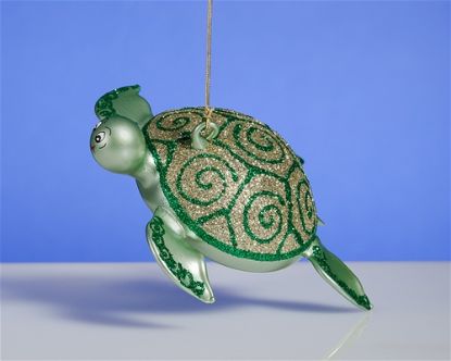 Picture of De Carlini Green and Gold Turtle Ornament 
