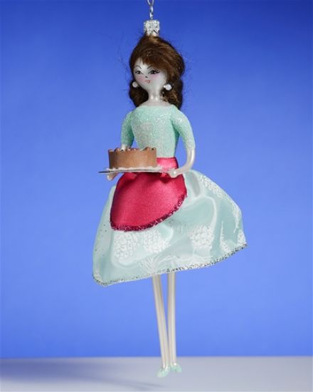 Picture of De Carlini Chic Lady with Cake Ornament