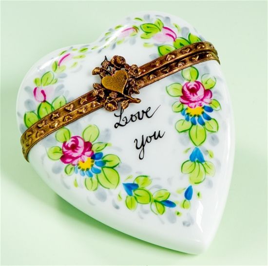 Picture of Limoges I Love You Heart Box with Roses