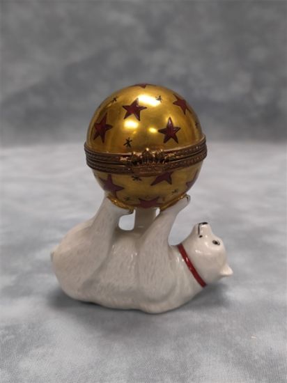 Picture of Limoges Polar Bear with Globe with Stars Box