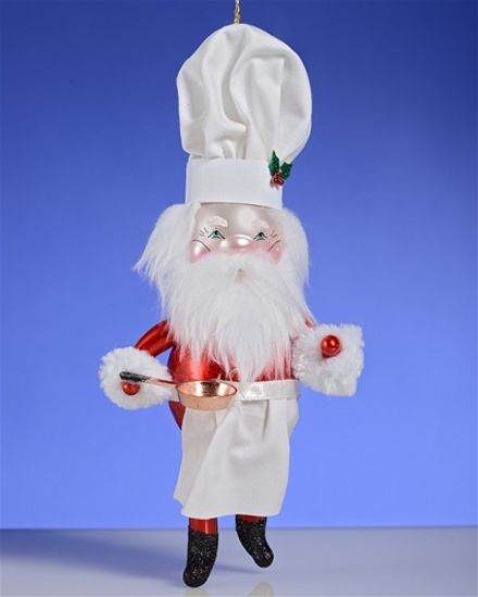Picture of De Carlini Santa Chef with Pan Ornament