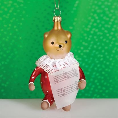 Picture of De Carlini Bear with Music Notes Ornament