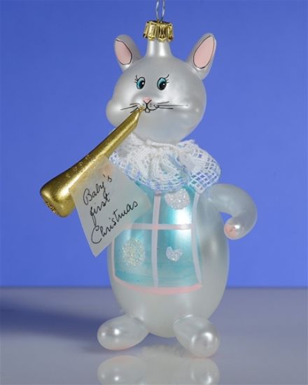 Picture of De Carlini Baby s First Christmas Rabbit with Flute Ornament