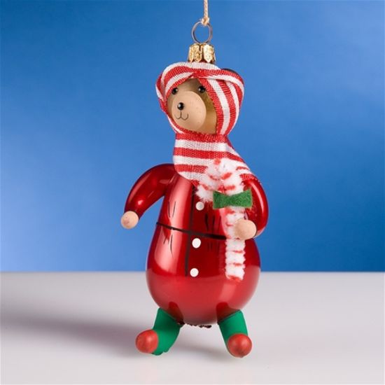 Picture of De Carlini Boy Teddy in Red Ornament