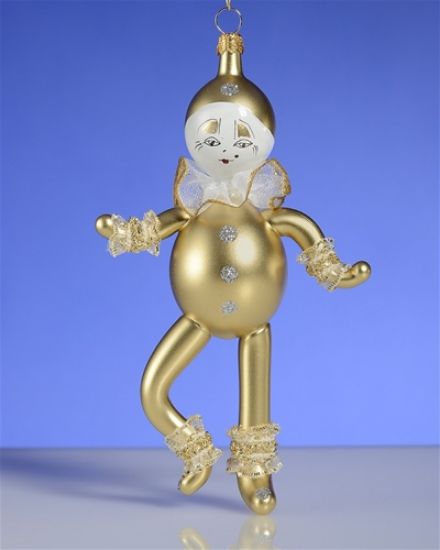Picture of De Carlini Venitian Gold Clown Pierrot Ornament