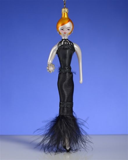 Picture of De Carlini Blonde in Black Strap Dress Ornament