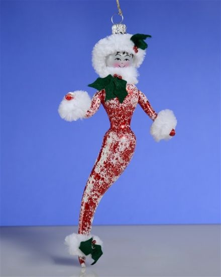 Picture of De Carlini Red Holiday Flower Lady Ornament 
