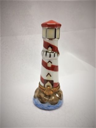 Picture of Limoges Red and White Lighthouse on Rock Box