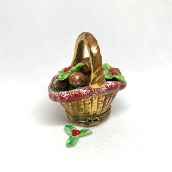Picture of Limoges Holiday Acorns Basket box with Holly